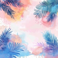 Wall Mural - Watercolor background flat design front view sunset palette theme water color Complementary Color Scheme