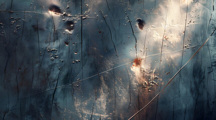 Aufkleber - Metal texture with scratches and cracks : Generative AI