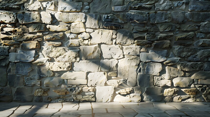 Poster - stone wall lamp modern interior decoration empty room : Generative AI
