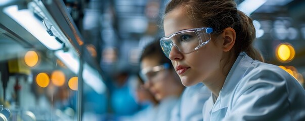 Poster - Graduate students researching renewable energy solutions in a modern laboratory setting