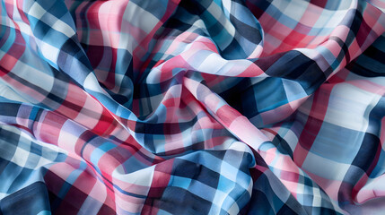 Aufkleber - Check pattern fabric fold background : Generative AI