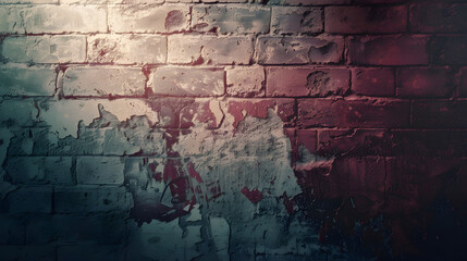 Poster - Old painted brickwall grungy background or texture : Generative AI