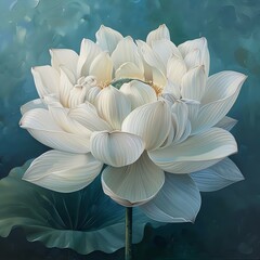 Capture the essence of tranquility in the delicate bloom of a solitary lotus flower