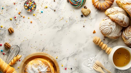 Wall Mural - world baking day background concept with copy space