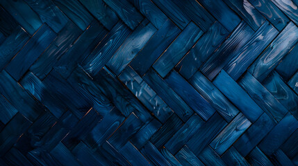 Aufkleber - blue wooden parquet texture : Generative AI