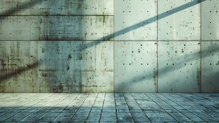 Poster - a fragment of a street city concrete wall of a building and an paving stones Buildings facade Mocap or background for creativity : Generative AI