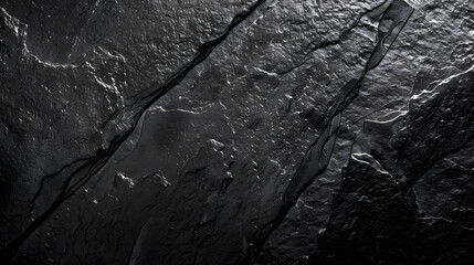 Fototapete - Dark grey black slate background or texture : Generative AI