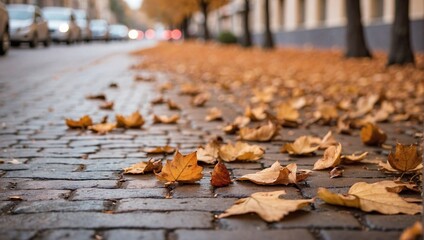 Poster - autumn leaves in the park