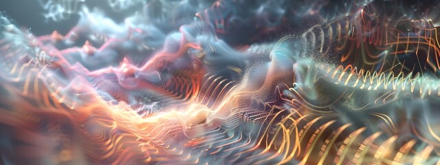 Poster - Vibrating Tuning Fork Emitting Waves of Different Frequencies A Conceptual Diagram