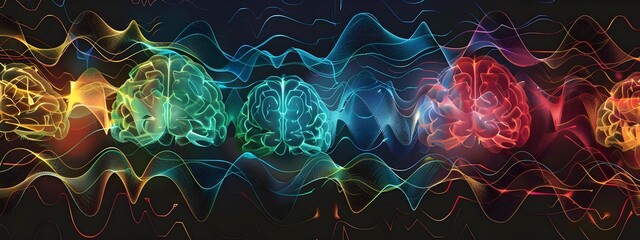 Poster - Brainwave Patterns Visualized A Glimpse into the Symphony of Consciousness