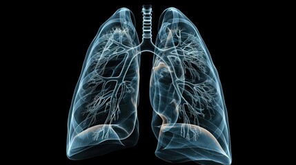Wall Mural - A comprehensive Xray of the lung, showing ligaments and bone alignment to assist in precise medical evaluation and diagnostics