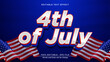 © Little Space  Studio - Independence day of america text style. 4th of july editable text effect