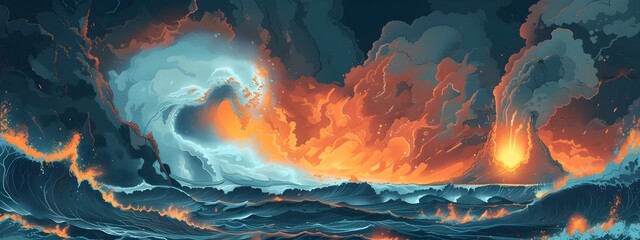 Poster - Illustrated Frequency of Geological Events A Visual Representation of Seismic and Volcanic Activity