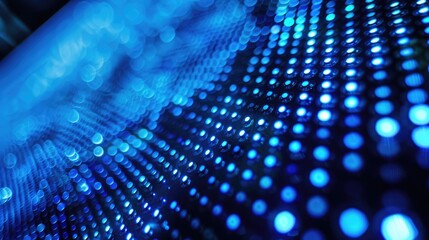 Poster - Macro shot of a blue LED screen background