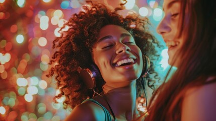 Poster - Friends Enjoying Music at Party