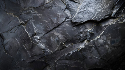 Aufkleber - Dark grey black slate background or texture : Generative AI