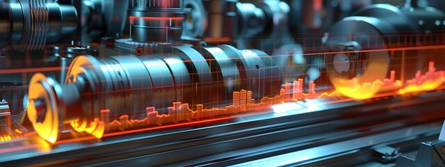 Poster - Frequency Spectrum of Machinery A Comprehensive D Rendered Spectrogram Visualization