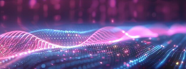 Poster - Vibrant Animation of a Wave Packet Traveling Through a Medium with Diverse Frequencies