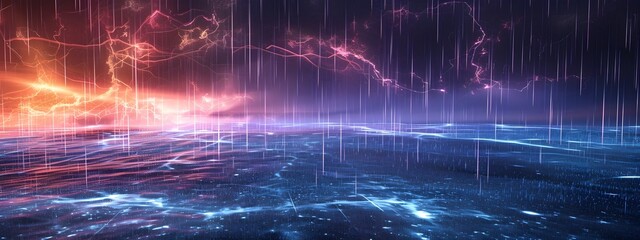 Poster - D Rendered Weather Radar Display Showcasing Precipitation Frequency