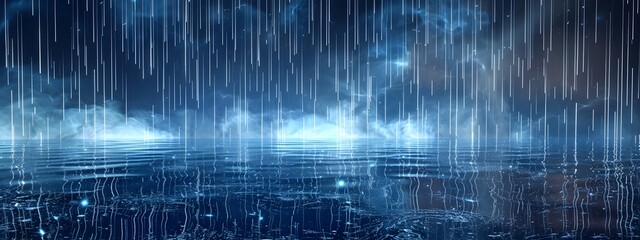 Poster - D Rendering of a Weather Radar Display Showcasing Precipitation Frequency