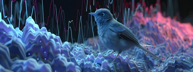 Poster - A Spectrogram Visualizing the Rich Frequency Content of a Birds Melodious Song
