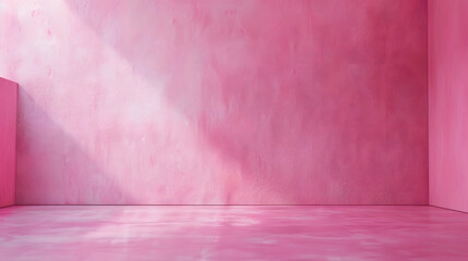 Poster - Empty pink color texture pattern cement wall studio background Used for presentation cosmetic nature products for sale online : Generative AI