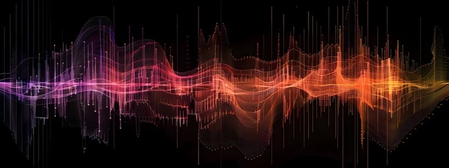 Poster - Vibrant D of a Spectrogram Showcasing the Frequency Content of a Musical Composition