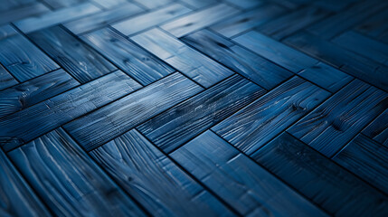 Aufkleber - blue wooden parquet texture : Generative AI
