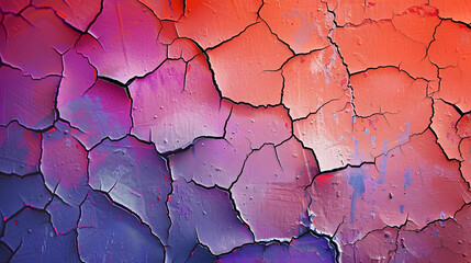 Poster - Old painted cracked concrete wall Texture Abstract background Colorful pattern : Generative AI