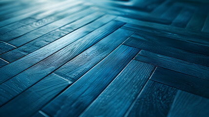 Aufkleber - blue wooden parquet texture : Generative AI