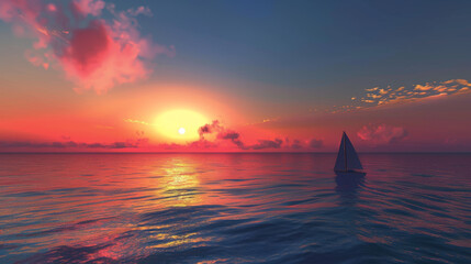 Wall Mural - sunset over the sea