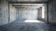 © Generative AI - Empty cement room in perspective : Generative AI