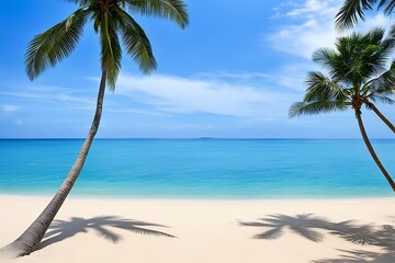Wall Mural - Beautiful empty tropical beach and sea landscape background	
