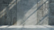 © Generative AI - Gray blank concrete wall mockup : Generative AI