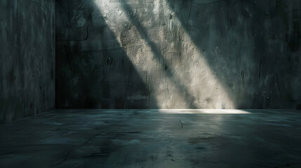 Aufkleber - Cement floor and black wall backgrounds empty room interior use for display products and cover banner : Generative AI