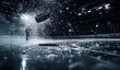 © qorqudlu - An action-packed moment frozen in time with a hockey puck mid-air, capturing the intensity of the sport