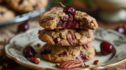 Canvas Print - Cherry Filled Pecan Cookies