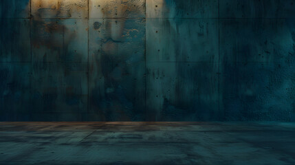 Aufkleber - dark concrete wall and floor background three dimensional room for mock up or product display : Generative AI