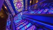 Adorned with celestial lights and cosmic patterns, this stairwell offers. Generative Ai