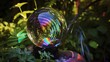 fantasy glass ball that refracts light into a mesmerizing display of colors. Generative Ai