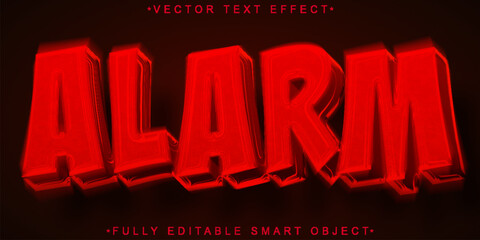 Poster - Red Shake Alarm Vector Fully Editable Smart Object Text Effect