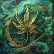 Abstract interpretation of a cannabis leaf