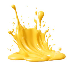 Wall Mural - Melted yellow cheese isolated on transparent background. Cheese splash