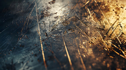 Aufkleber - metal texture with scratches and cracks : generative ai