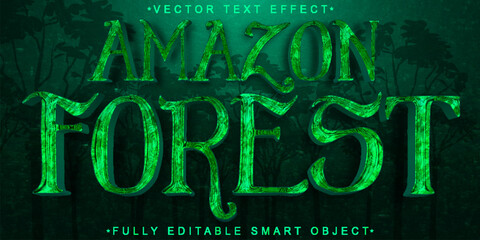 Poster - Green Amazon Forest Vector Fully Editable Smart Object Text Effect