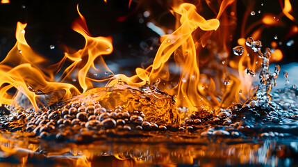 Aufkleber - Many water sprinklers contain burner fire : Generative AI