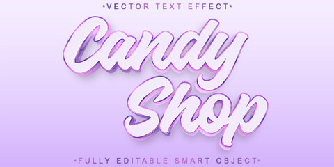 Poster - Soft Pink Candy Shop Vector Fully Editable Smart Object Text Effect