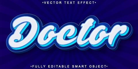 Poster - White And Blue Doctor Vector Fully Editable Smart Object Text Effect