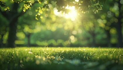 Canvas Print - A serene depiction of sunlight penetrating through lush greenery, evoking a sense of warmth and tranquility