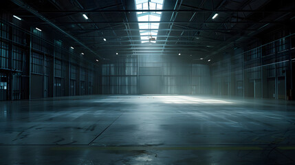 Poster - Interior of empty warehouse : Generative AI